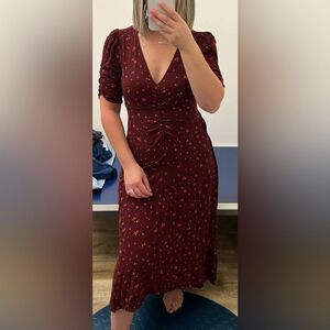 Elegant Burgundy Dress